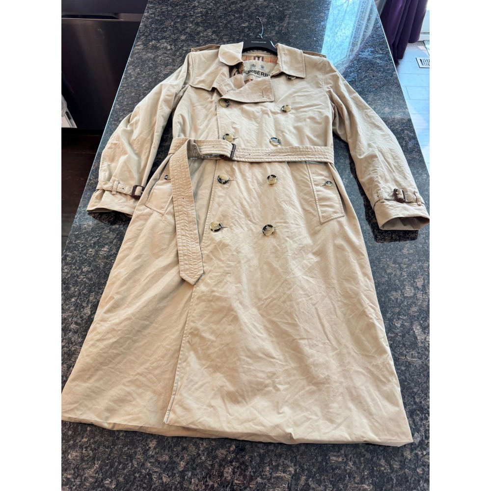 Burberry The Kensington Heritage Trench Coat Honey Beige Mens 48 M Made England